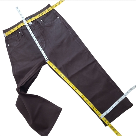 Hudson Jeans Remi High-Rise Straight in Coated Chicory Coffee Size 28 - Picture 7 of 10